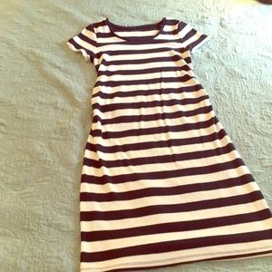 Liz Lange maternity dress navy/white striped